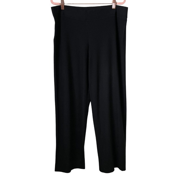 Eileen Fisher Pants - Eileen Fisher Pants Womens Medium Black Washable Crepe Wide Leg Pull On Minimal